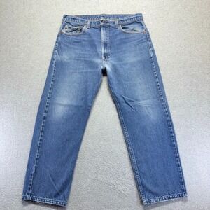 Vintage Levis 505 0217 36X28 Blue Regular Straight Medium Wash Denim *Hemmed*